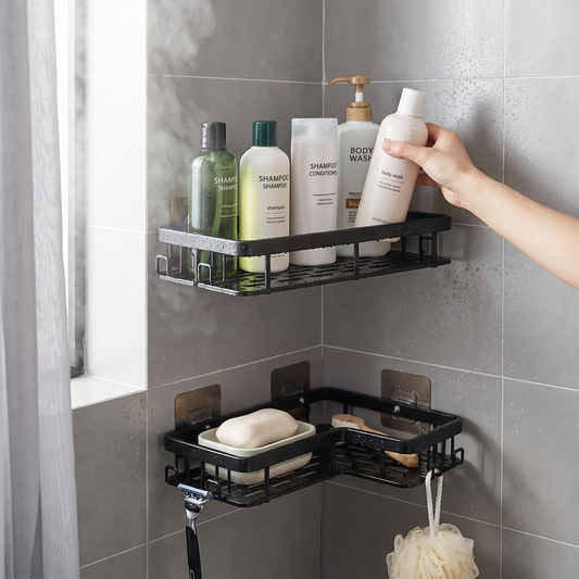 Aluminum Alloy Shower Shelf - No-Drill Shampoo Rack Organizer for Bathroom & Kitchen, Everstock — Everstock