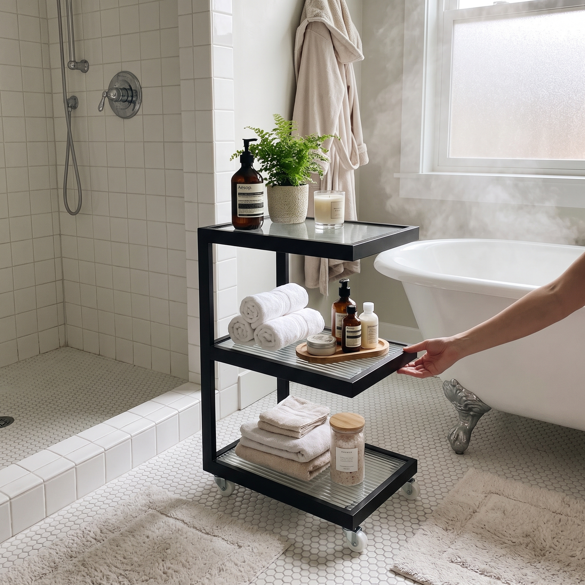 Floor Standing Storage Cabinet - Waterproof Multifunctional Organizer for Narrow Gaps & Small Bathrooms, Everstock — Everstock
