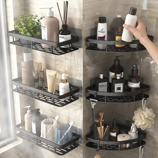 Aluminum Alloy No-Drill Shower Shelf - Shampoo Rack Organizer for Bathroom & Kitchen, Everstock — Everstock