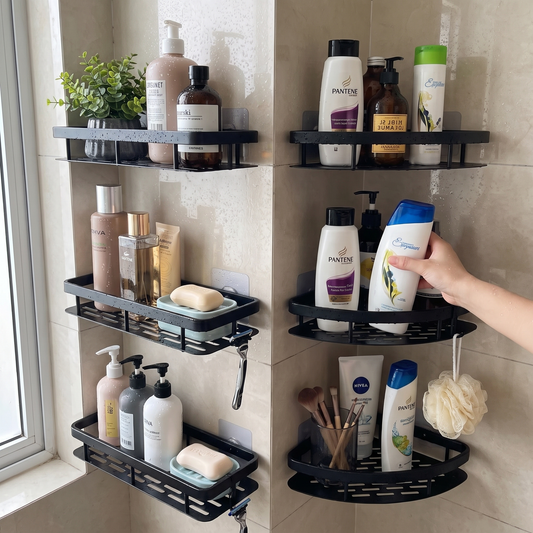 Tripod Towel Rack Shelf - No-Drill Shower Shampoo Storage Organizer, Everstock — Everstock
