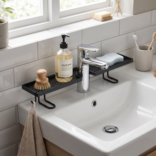 Countertop Sink Organizer - No-Drill Faucet Storage Rack with Quick Drainage, Everstock — Everstock