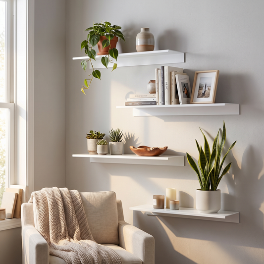 Aluminum Shower Storage Rack - White Wall-Mounted Ledge Shelf for Bathroom, Everstock — Everstock