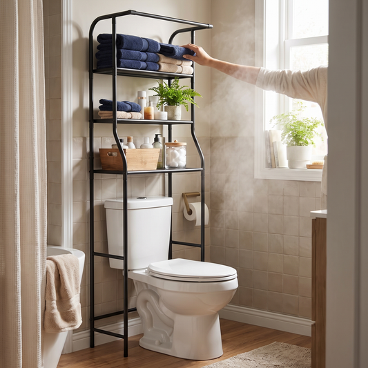Over-the-Toilet Storage Shelf - 3-Tier Freestanding Cabinet with Towel Rack, Everstock — Everstock