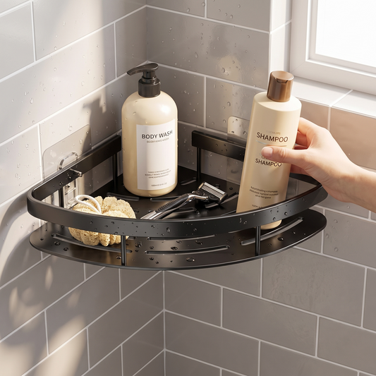 Aluminum Alloy Shower Shelf - No-Drill Shampoo Rack for Bathroom & Kitchen, Everstock — Everstock