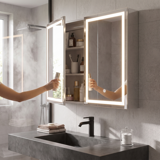 Wall-Mounted Mirror Storage Cabinet — Everstock